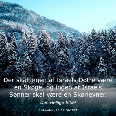 Picture 03 - 5 Mosebog 23:17 DA1871 - Der skal ingen af Israels Døtre være en Skøge, - Bible Verse Picture