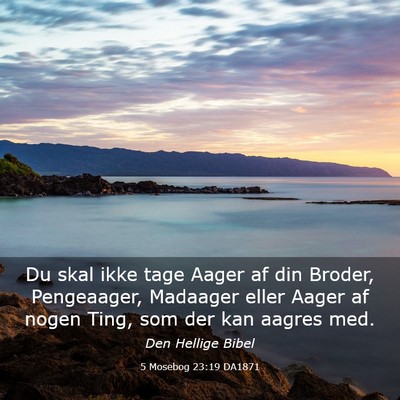Picture 03 - 5 Mosebog 23:19 DA1871 - Du skal ikke tage Aager af din Broder, - Bible Verse Picture