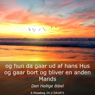 Picture 03 - 5 Mosebog 24:2 DA1871 - og hun da gaar ud af hans Hus og gaar bort og - Bible Verse Picture