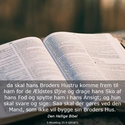 Picture 03 - 5 Mosebog 25:9 DA1871 - da skal hans Broders Hustru komme frem til ham - Bible Verse Picture