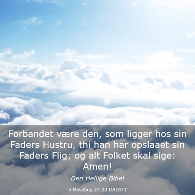 Picture 03 - 5 Mosebog 27:20 DA1871 - Forbandet være den, som ligger hos sin Faders - Bible Verse Picture