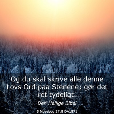Picture 03 - 5 Mosebog 27:8 DA1871 - Og du skal skrive alle denne Lovs Ord paa - Bible Verse Picture