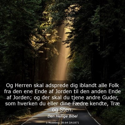 Picture 03 - 5 Mosebog 28:64 DA1871 - Og Herren skal adsprede dig iblandt alle Folk fra - Bible Verse Picture