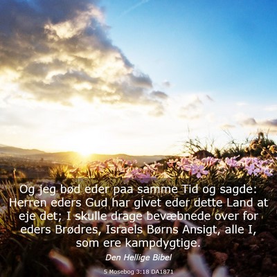 Picture 03 - 5 Mosebog 3:18 DA1871 - Og jeg bød eder paa samme Tid og sagde: Herren - Bible Verse Picture