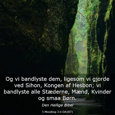 Picture 03 - 5 Mosebog 3:6 DA1871 - Og vi bandlyste dem, ligesom vi gjorde ved Sihon, - Bible Verse Picture