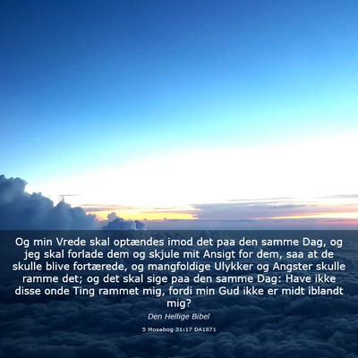 Picture 03 - 5 Mosebog 31:17 DA1871 - Og min Vrede skal optændes imod det paa den - Bible Verse Picture