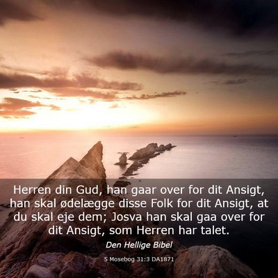 Picture 03 - 5 Mosebog 31:3 DA1871 - Herren din Gud, han gaar over for dit Ansigt, han - Bible Verse Picture