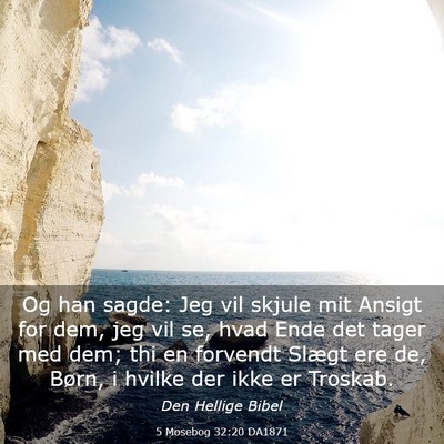 Picture 03 - 5 Mosebog 32:20 DA1871 - Og han sagde: Jeg vil skjule mit Ansigt for dem, - Bible Verse Picture