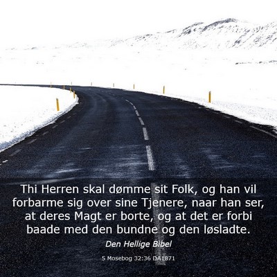 Picture 03 - 5 Mosebog 32:36 DA1871 - Thi Herren skal dømme sit Folk, og han vil - Bible Verse Picture