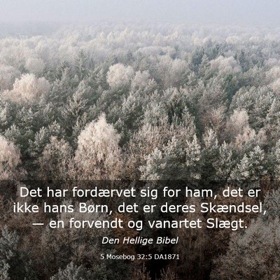 Picture 03 - 5 Mosebog 32:5 DA1871 - Det har fordærvet sig for ham, det er ikke hans - Bible Verse Picture