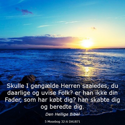 Picture 03 - 5 Mosebog 32:6 DA1871 - Skulle I gengælde Herren saaledes, du daarlige - Bible Verse Picture