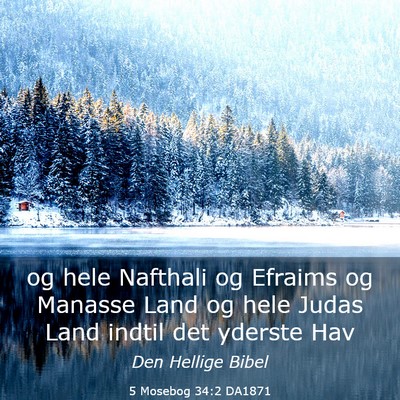 Picture 03 - 5 Mosebog 34:2 DA1871 - og hele Nafthali og Efraims og Manasse Land og - Bible Verse Picture
