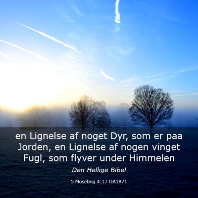 Picture 03 - 5 Mosebog 4:17 DA1871 - en Lignelse af noget Dyr, som er paa Jorden, en - Bible Verse Picture