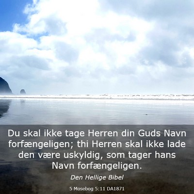 Picture 03 - 5 Mosebog 5:11 DA1871 - Du skal ikke tage Herren din Guds Navn - Bible Verse Picture