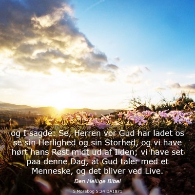 Picture 03 - 5 Mosebog 5:24 DA1871 - og I sagde: Se, Herren vor Gud har ladet os se - Bible Verse Picture