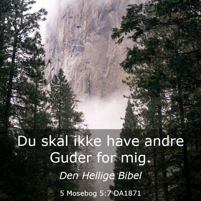 Picture 03 - 5 Mosebog 5:7 DA1871 - Du skal ikke have andre Guder for - Bible Verse Picture