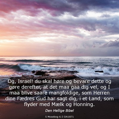 Picture 03 - 5 Mosebog 6:3 DA1871 - Og, Israel! du skal høre og bevare dette og - Bible Verse Picture
