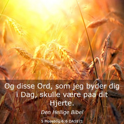 Picture 03 - 5 Mosebog 6:6 DA1871 - Og disse Ord, som jeg byder dig i Dag, skulle - Bible Verse Picture