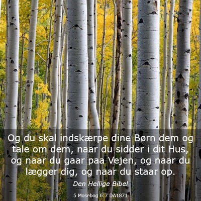 Picture 03 - 5 Mosebog 6:7 DA1871 - Og du skal indskærpe dine Børn dem og tale om - Bible Verse Picture
