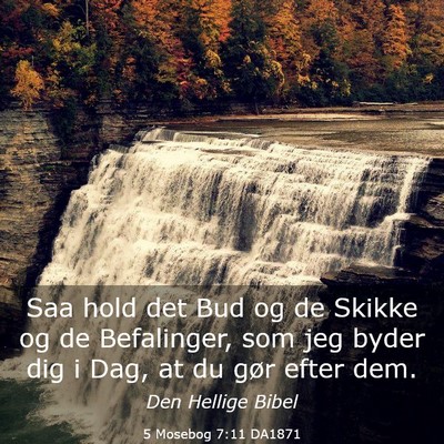 Picture 03 - 5 Mosebog 7:11 DA1871 - Saa hold det Bud og de Skikke og de Befalinger, - Bible Verse Picture