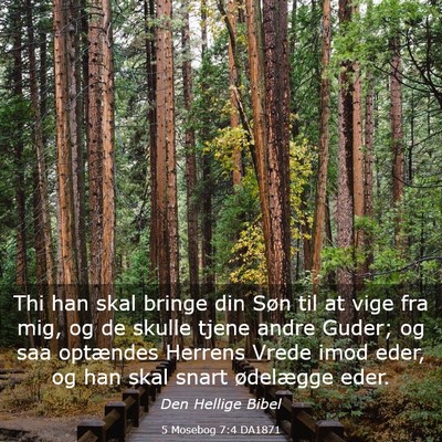 Picture 03 - 5 Mosebog 7:4 DA1871 - Thi han skal bringe din Søn til at vige fra mig, - Bible Verse Picture