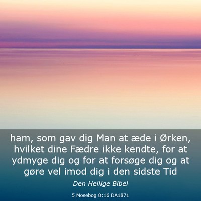 Picture 03 - 5 Mosebog 8:16 DA1871 - ham, som gav dig Man at æde i Ørken, hvilket - Bible Verse Picture