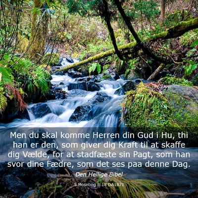 Picture 03 - 5 Mosebog 8:18 DA1871 - Men du skal komme Herren din Gud i Hu, thi han er - Bible Verse Picture