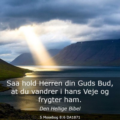 Picture 03 - 5 Mosebog 8:6 DA1871 - Saa hold Herren din Guds Bud, at du vandrer i - Bible Verse Picture