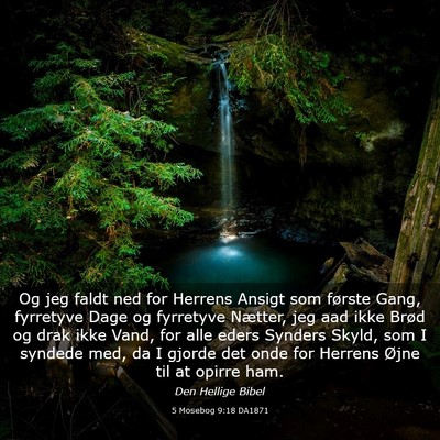 Picture 03 - 5 Mosebog 9:18 DA1871 - Og jeg faldt ned for Herrens Ansigt som første - Bible Verse Picture
