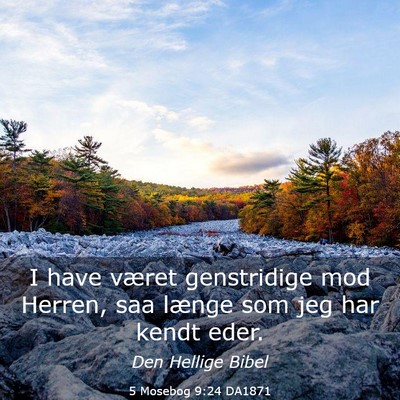 Picture 03 - 5 Mosebog 9:24 DA1871 - I have været genstridige mod Herren, saa længe - Bible Verse Picture