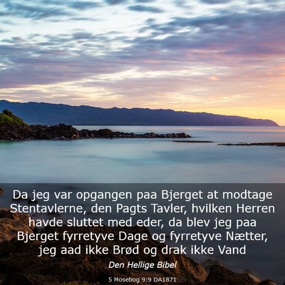 Picture 03 - 5 Mosebog 9:9 DA1871 - Da jeg var opgangen paa Bjerget at modtage - Bible Verse Picture
