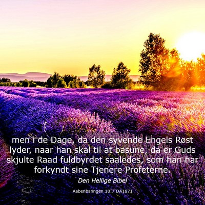 Picture 03 - Aabenbaringen 10:7 DA1871 - men i de Dage, da den syvende Engels Røst lyder, - Bible Verse Picture