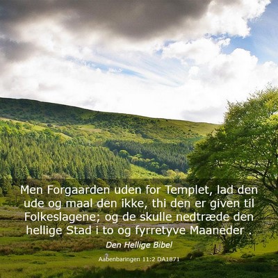 Picture 03 - Aabenbaringen 11:2 DA1871 - Men Forgaarden uden for Templet, lad den ude og - Bible Verse Picture