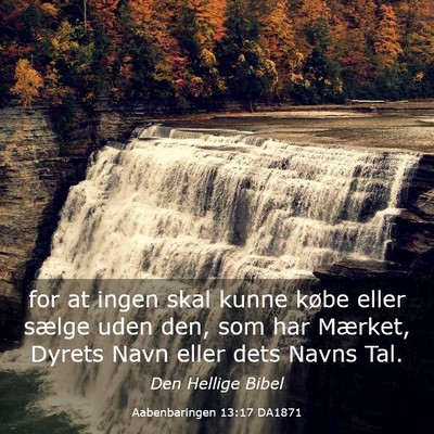 Picture 03 - Aabenbaringen 13:17 DA1871 - for at ingen skal kunne købe eller sælge uden - Bible Verse Picture