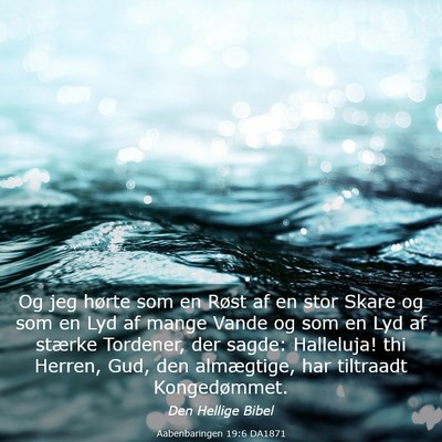 Picture 03 - Aabenbaringen 19:6 DA1871 - Og jeg hørte som en Røst af en stor Skare og - Bible Verse Picture