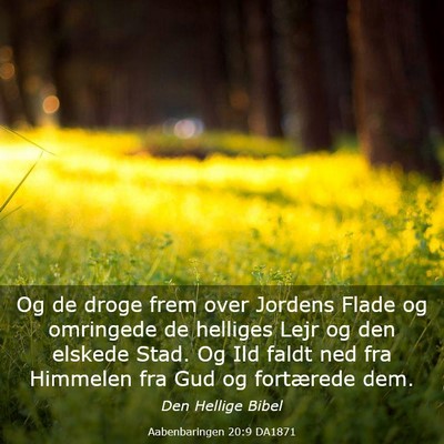 Picture 03 - Aabenbaringen 20:9 DA1871 - Og de droge frem over Jordens Flade og omringede - Bible Verse Picture