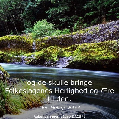Picture 03 - Aabenbaringen 21:26 DA1871 - og de skulle bringe Folkeslagenes Herlighed og - Bible Verse Picture