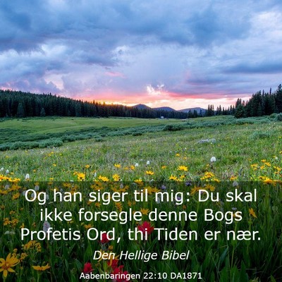 Picture 03 - Aabenbaringen 22:10 DA1871 - Og han siger til mig: Du skal ikke forsegle denne - Bible Verse Picture
