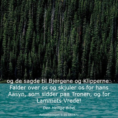 Picture 03 - Aabenbaringen 6:16 DA1871 - og de sagde til Bjergene og Klipperne: Falder - Bible Verse Picture