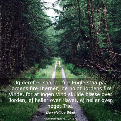 Picture 03 - Aabenbaringen 7:1 DA1871 - Og derefter saa jeg fire Engle staa paa Jordens - Bible Verse Picture