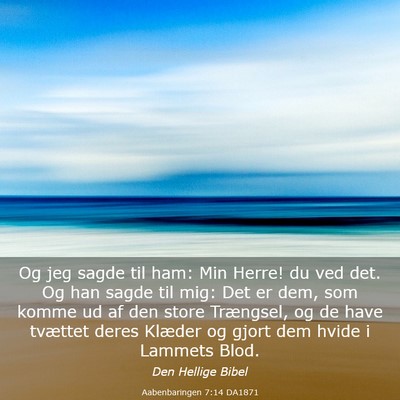 Picture 03 - Aabenbaringen 7:14 DA1871 - Og jeg sagde til ham: Min Herre! du ved det. Og - Bible Verse Picture