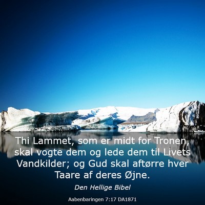 Picture 03 - Aabenbaringen 7:17 DA1871 - Thi Lammet, som er midt for Tronen, skal vogte - Bible Verse Picture