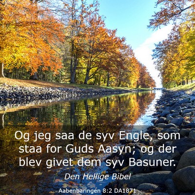 Picture 03 - Aabenbaringen 8:2 DA1871 - Og jeg saa de syv Engle, som staa for Guds Aasyn; - Bible Verse Picture