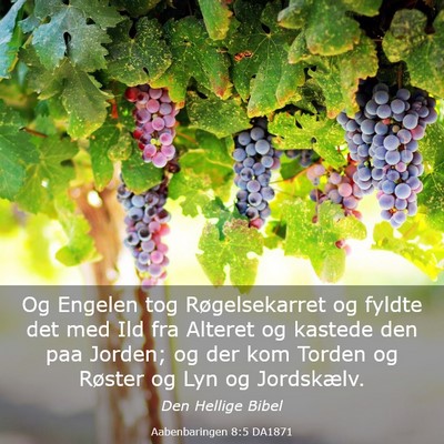 Picture 03 - Aabenbaringen 8:5 DA1871 - Og Engelen tog Røgelsekarret og fyldte det med - Bible Verse Picture