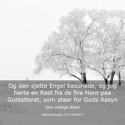 Picture 03 - Aabenbaringen 9:13 DA1871 - Og den sjette Engel basunede, og jeg hørte en - Bible Verse Picture