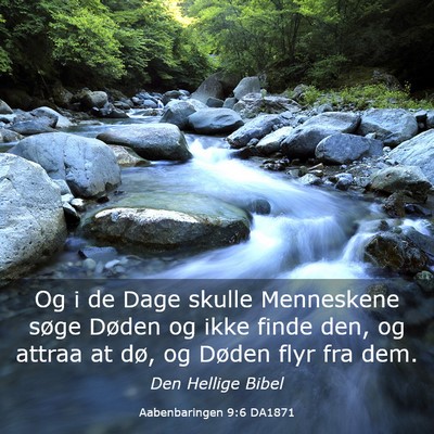 Picture 03 - Aabenbaringen 9:6 DA1871 - Og i de Dage skulle Menneskene søge Døden og - Bible Verse Picture