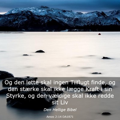 Picture 03 - Amos 2:14 DA1871 - Og den lette skal ingen Tilflugt finde, og den - Bible Verse Picture