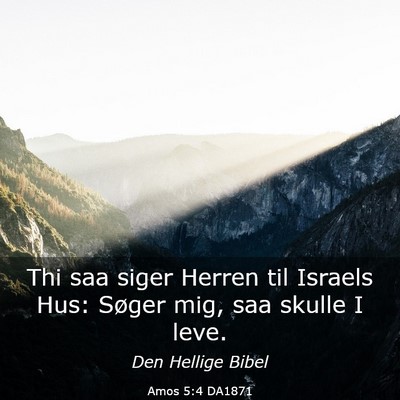 Picture 03 - Amos 5:4 DA1871 - Thi saa siger Herren til Israels Hus: Søger mig, - Bible Verse Picture