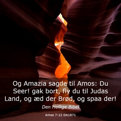 Picture 03 - Amos 7:12 DA1871 - Og Amazia sagde til Amos: Du Seer! gak bort, fly - Bible Verse Picture