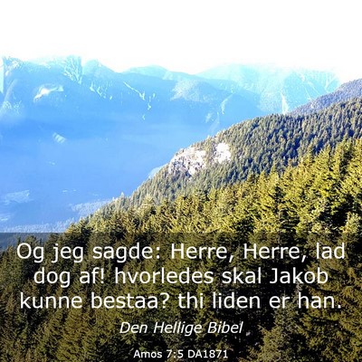 Picture 03 - Amos 7:5 DA1871 - Og jeg sagde: Herre, Herre, lad dog af! hvorledes - Bible Verse Picture